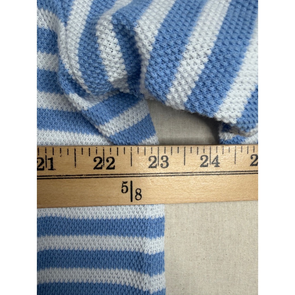 T by Talbots Striped Split Neck Knit 3/4 Sleeve Top size XL Blue/White - Picture 5 of 6